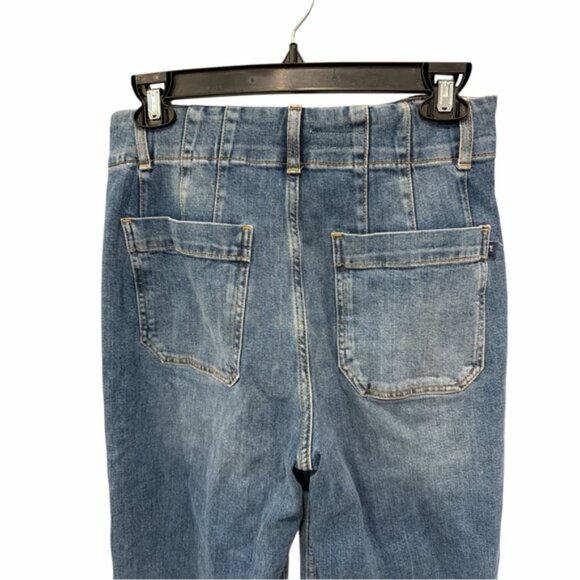 Anthro Pilcro Skipper Wide Leg Crop Jeans High Rise Distressed 27 - Picture 6 of 11